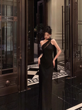 Elegant A Line One Shoulder Black 18th Birthday Dress Party Gown Birthday Outfits Birthday Dress Ideas For Women HZ1121