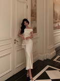 Classy Mermaid Off the Shoulder White 18th Birthday Dress Party Gown 21st Birthday Outfits Birthday Dress Ideas For Women HZ1121