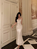 Classy Mermaid Spaghetti Straps Ivory 18th Birthday Dress Party Gown 21st Birthday Outfits Birthday Dress Ideas For Women HZ1121