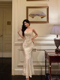 Classy Mermaid Spaghetti Straps Ivory 18th Birthday Dress Party Gown 21st Birthday Outfits Birthday Dress Ideas For Women HZ1121