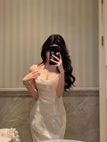 Classy Mermaid Spaghetti Straps Ivory 18th Birthday Dress Party Gown 21st Birthday Outfits Birthday Dress Ideas For Women HZ1121