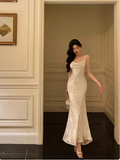 Classy Mermaid Spaghetti Straps Ivory 18th Birthday Dress Party Gown 21st Birthday Outfits Birthday Dress Ideas For Women HZ1121