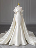 Luxury Sparkle Wedding Dresses Crystal with Detachable Back Train Wedding Dress HZ1121