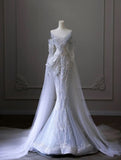 Vintage Lace Tulle Sweetheart Mermaid Wedding Dress Elegant Brides Dress HZ1121