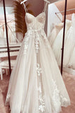 Chic Bridal Gown Elegant Italian Noodle Strap A-Line Lace Wedding Bridal Dress Bridal Gowns HZ1121
