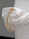 Classy Elegant A Line Off The Shoulder Flowers Satin Long Wedding Dress Brides Dress HZ1121