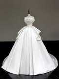 Unique Bridal Gown Ball Gown Strapless White Satin Wedding Dresses Bridal Gowns HZ1121