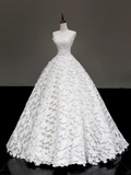Unique Bridal Gown Ball Gown Strapless White Lace Wedding Dresses Bridal Gowns HZ1121