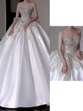 Unique Bridal Gown Ball Gown Sweetheart White Lace Wedding Dresses Bridal Gowns HZ1121