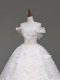 Unique Bridal Gown Ball Gown Strapless Lace White Satin Wedding Dresses Bridal Gowns HZ1121