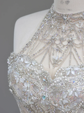 Unique Bridal Gown Ball Gown High Neckline Sleeveless White Sequin Wedding Dresses Bridal Gowns HZ1121