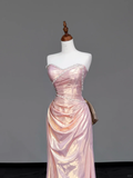 Gorgeous Mermaid Sweetheart Pink Sequin Long Prom Dresses Graduation Dresses HZ1121