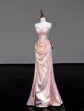 Gorgeous Mermaid Sweetheart Pink Sequin Long Prom Dresses Graduation Dresses HZ1121