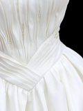 Unique Bridal Gown A line Scoop Sleeveless Satin White Wedding Dresses Bridal Gowns HZ1121