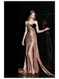 Gorgeous Sheath Sweetheart Sequin Pink Long Prom Dress Party Dress Graduation Dresses HZ1121
