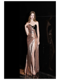 Gorgeous Sheath Sweetheart Sequin Pink Long Prom Dress Party Dress Graduation Dresses HZ1121