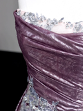 Gorgeous A Line Strapless Sequin Lilac Long Prom Dress Party Dress Graduation Dresses HZ1121