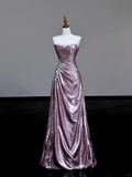Gorgeous A Line Strapless Sequin Lilac Long Prom Dress Party Dress Graduation Dresses HZ1121