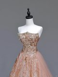 Gorgeous Ball Gown Strapless Sequin Long Prom Dress Party Dress Graduation Dresses HZ1121