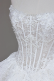 Unique Bridal Gown Ball Gown Sweetheart Lace White Satin Wedding Dresses Bridal Gowns HZ1121