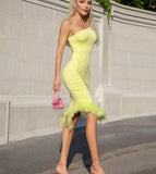 Elegant Wedding Guest Outfit Sheath Yellow Formal Night Dresses Summer Wedding Guest Dresses Graduation Dresses HZ1121