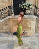 Elegant Wedding Guest Outfit Sheath Off The Shoulder Green Night Dresses Summer Wedding Guest Dresses Graduation Dresses HZ1121