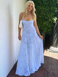 Gorgeous A line Straps Light Sky Blue Lace Prom Dresses Formal Summer Wedding Guest Dresses Wedding Guest Outfits HZ1121