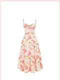 Elegant Wedding Guest Outfit Ball Gown Pink Floral Formal Night Dresses Summer Tea Length Wedding Guest Dresses HZ1121
