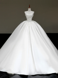 Timeless Bridal Gown Ball Gown Strapless White Satin Wedding Dresses Bridal Gowns HZ1121