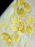 Stunning Ball Gown Sweetheart Yellow Tulle Floral Long Prom Dress Party Dress Graduation Dresses HZ1121