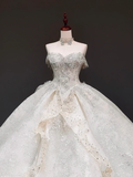 Princess Bridal Gown Ball Gown Sweetheart White Sequin Wedding Dresses Bridal Gowns HZ1121