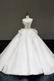 Princess Bridal Gown Ball Gown Sweetheart White Sequin Wedding Dresses With Bow-knot Bridal Gowns HZ1121