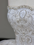 Princess Bridal Gown Ball Gown Strapless Sequin White Beads Wedding Dresses Bridal Gowns HZ1121