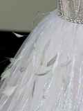 Gorgeous Ball Gown Sweetheart Tulle Long Prom Dress Party Dress Graduation Dresses HZ1121