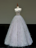 Gorgeous Ball Gown Sweetheart Tulle Long Prom Dress Party Dress Graduation Dresses HZ1121