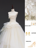 Timeless Bridal Gown Ball Gown Strapless Ivory Tulle Wedding Dresses Bridal Gowns HZ1121
