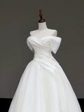 Timeless Bridal Gown Ball Gown Off The Shoulder Satin Long Wedding Dresses Bridal Gowns HZ1121