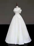 Timeless Bridal Gown Ball Gown Off The Shoulder Satin Long Wedding Dresses Bridal Gowns HZ1121