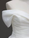 Timeless Bridal Gown Ball Gown Off The Shoulder Satin Long Wedding Dresses Bridal Gowns HZ1121