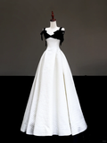 Gorgeous A line Spaghetti Straps White Long Prom Dress Party Dress Graduation Dresses HZ1121