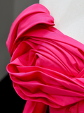 Elegant Glamour Ball Gown Hot Pink Satin Long Prom Dress Party Dress Evening Dresses HZ1121