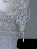 Princess Bridal Gown Ball Gown Strapless Blue Sequin Beads Wedding Dresses Bridal Gowns HZ1121