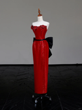 Elegant Glamour Sheath Burgundy Sequin Prom Dress Party Dress Evening Dresses HZ1121