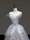 Elegant Glamour Ball Gown Sweetheart Sequin Silver Red Prom Dress Party Dress Evening Dresses HZ1121
