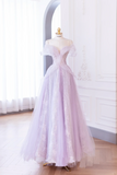 Elegant Glamour Ball Gown Off The Shoulder Lilac Tulle Prom Dress Party Dress Evening Dresses HZ1121