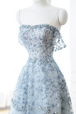 Elegant Glamour Ball Gown Sequin Blue Prom Dress Party Dress Evening Dresses HZ1121