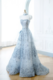 Elegant Glamour Ball Gown Sequin Blue Prom Dress Party Dress Evening Dresses HZ1121