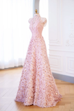 Elegant Glamour Ball Gown Pink Sequin Evening Gowns Party Dress Classy Gowns Evening Dresses HZ1121