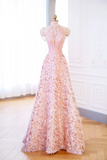 Elegant Glamour Ball Gown Pink Sequin Evening Gowns Party Dress Classy Gowns Evening Dresses HZ1121