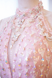 Elegant Glamour Ball Gown Pink Sequin Evening Gowns Party Dress Classy Gowns Evening Dresses HZ1121